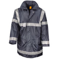 Navy - Front - WORK-GUARD by Result Unisex Adult Management Reflective Coat