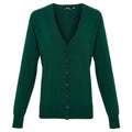 Bottle Green - Front - Premier Womens-Ladies Cotton Acrylic V Neck Cardigan