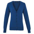 Royal Blue - Front - Premier Womens-Ladies Cotton Acrylic V Neck Cardigan