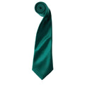 Bottle Green - Front - Premier Unisex Adult Colours Satin Tie