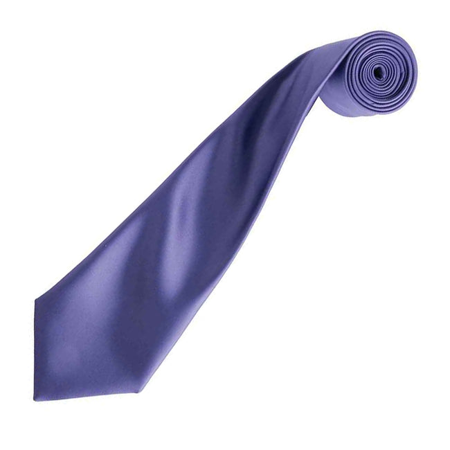 Purple - Back - Premier Unisex Adult Colours Satin Tie