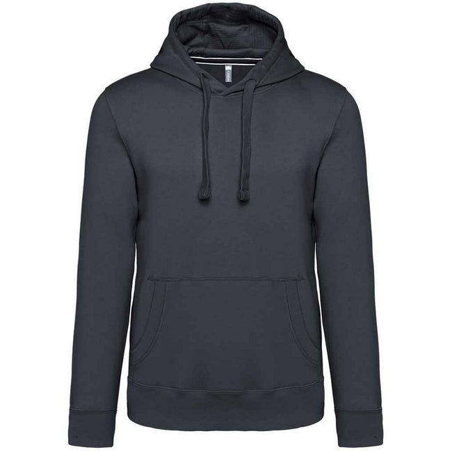 Dark Grey - Front - Kariban Mens Hooded Sweatshirt