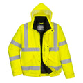 Yellow - Front - Portwest Unisex Adult Hi-Vis Winter Bomber Jacket