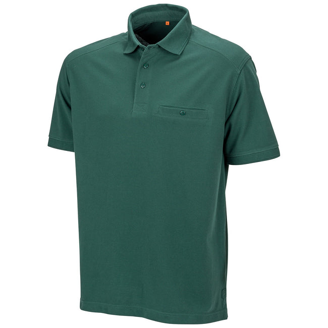Bottle Green - Front - WORK-GUARD By Result Mens Apex Pique Polo Shirt