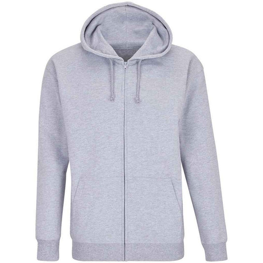 Grey Marl - Front - SOLS Unisex Adult Carter Marl Full Zip Hoodie