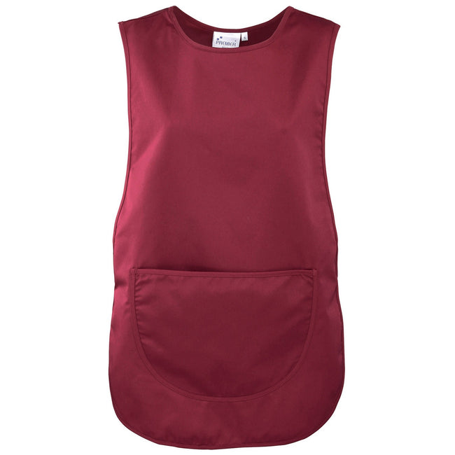Burgundy - Front - Premier Plain Pocket Tabard