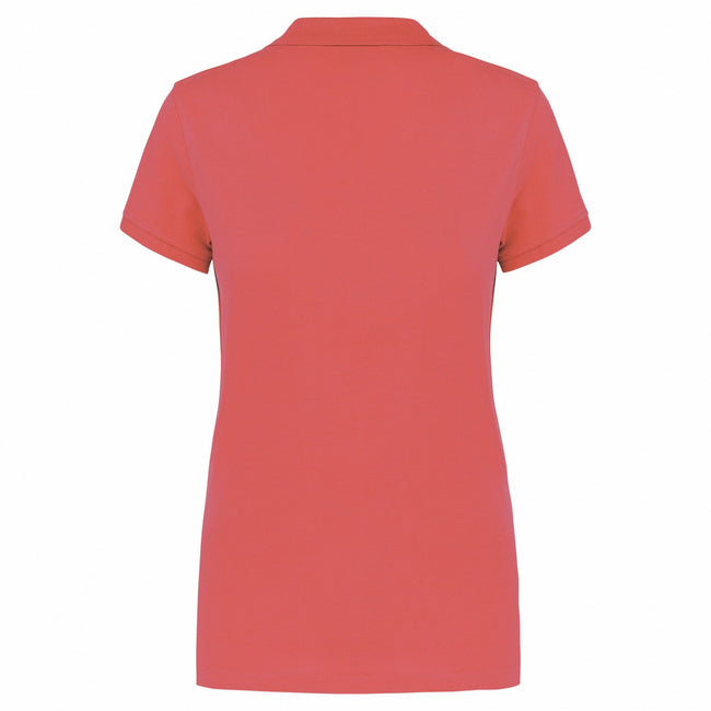 True Coral - Back - Kariban Womens-Ladies Pique Polo Shirt