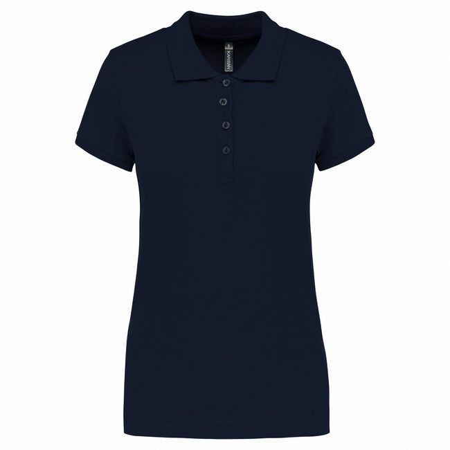 Navy - Front - Kariban Womens-Ladies Pique Polo Shirt