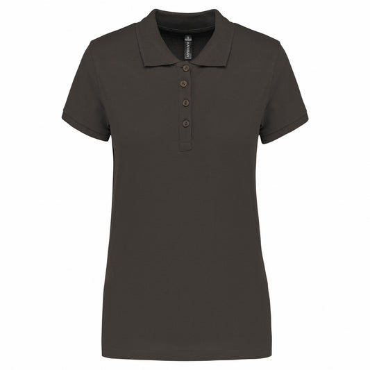 Dark Grey - Front - Kariban Womens-Ladies Pique Polo Shirt