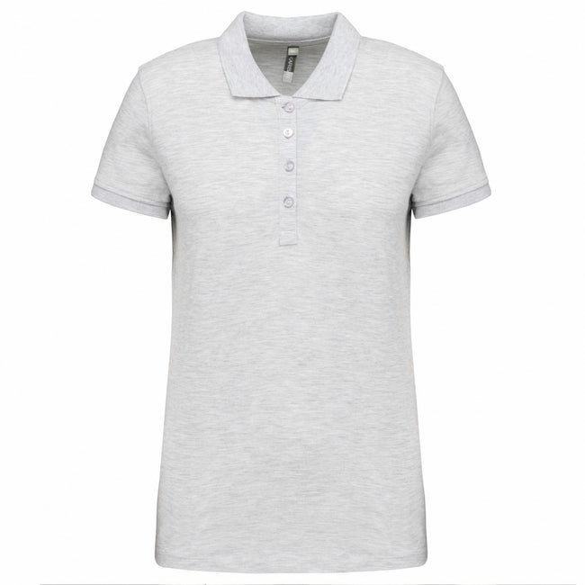 Ash Heather - Front - Kariban Womens-Ladies Pique Polo Shirt