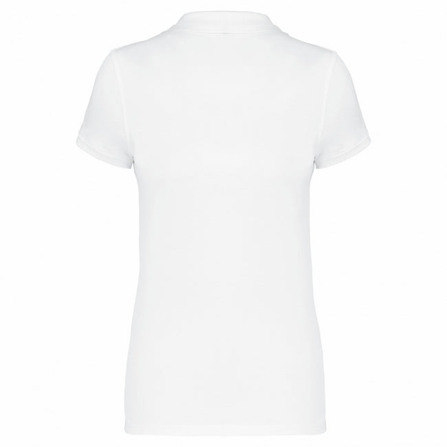 White - Back - Kariban Womens-Ladies Pique Polo Shirt