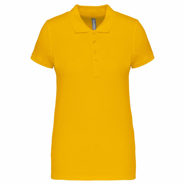 Yellow - Front - Kariban Womens-Ladies Pique Polo Shirt