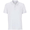 White - Front - SOLS Unisex Adult Pegase Pique Polo Shirt