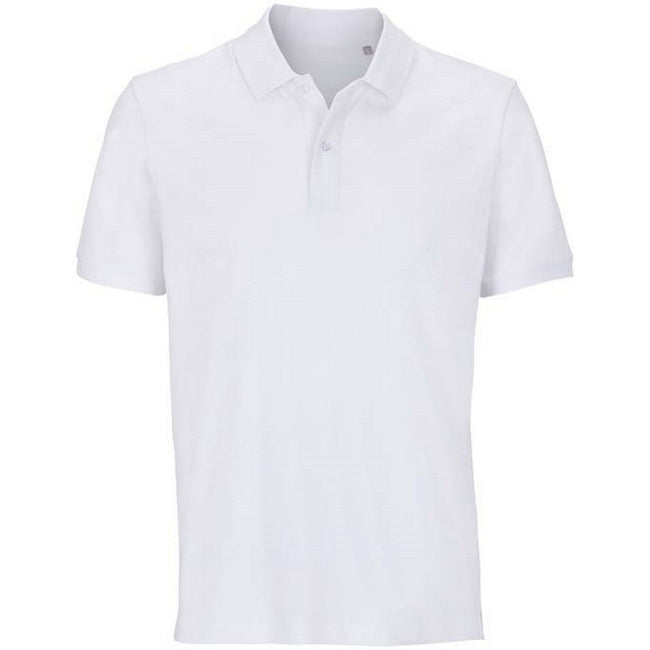 White - Front - SOLS Unisex Adult Pegase Pique Polo Shirt