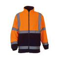 Orange-Navy - Front - Yoko Unisex Adult Heavyweight Hi-Vis Fleece Jacket