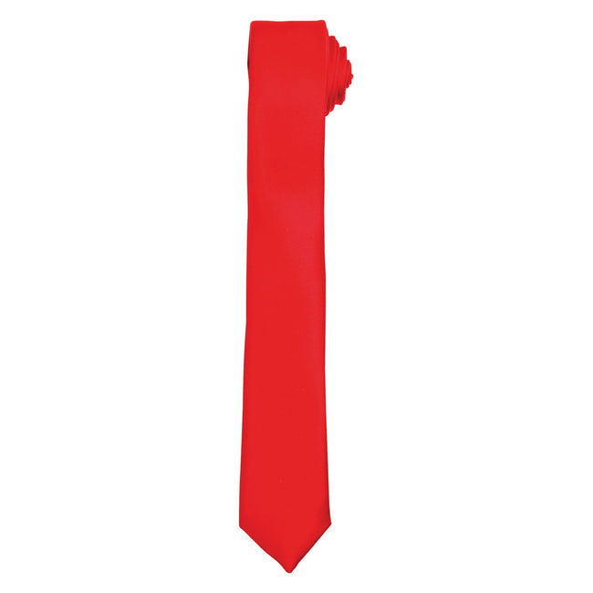 Red - Front - Premier Unisex Adult Slim Tie