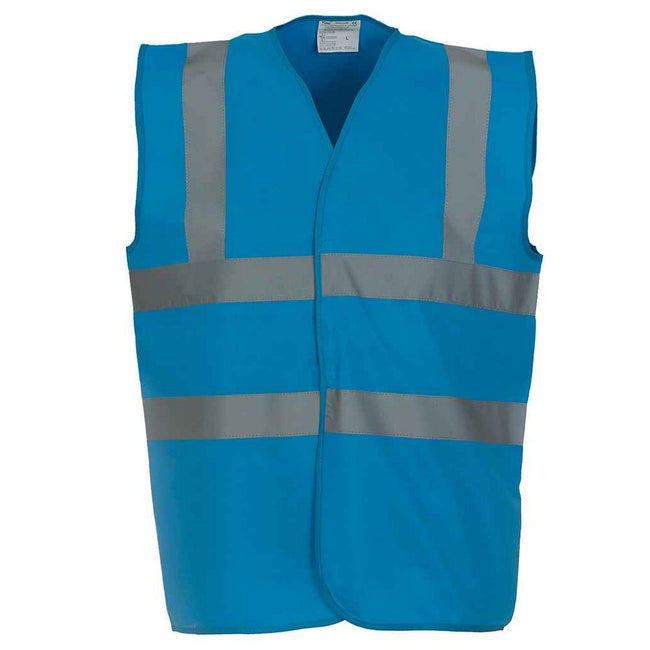 Sapphire Blue - Front - Yoko Mens Band & Brace Hi-Vis Waistcoat