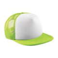 Lime Green-White - Front - Beechfield Childrens-Kids Vintage Snapback Trucker Cap