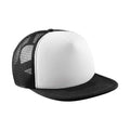 Black-White - Front - Beechfield Childrens-Kids Vintage Snapback Trucker Cap