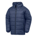 Navy - Front - Result Genuine Recycled Unisex Adult Hooded Padded Parka