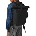 Black - Back - Quadra Tailored Luxe Roll Top Backpack