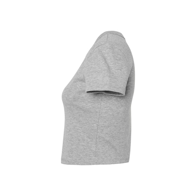 Athletic Heather Grey - Back - Bella + Canvas Womens-Ladies Heather Crop Top
