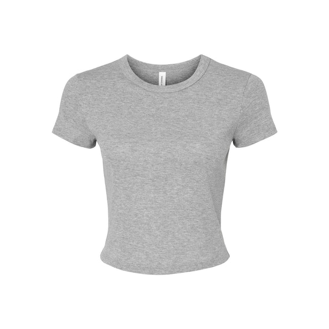 Athletic Heather Grey - Front - Bella + Canvas Womens-Ladies Heather Crop Top