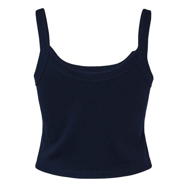 Solid Navy Blend - Back - Bella + Canvas Womens-Ladies Micro-Rib Spaghetti Strap Tank Top