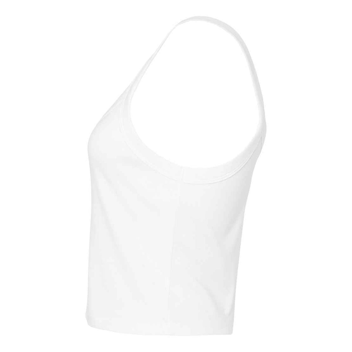 Solid White Blend - Side - Bella + Canvas Womens-Ladies Micro-Rib Spaghetti Strap Tank Top