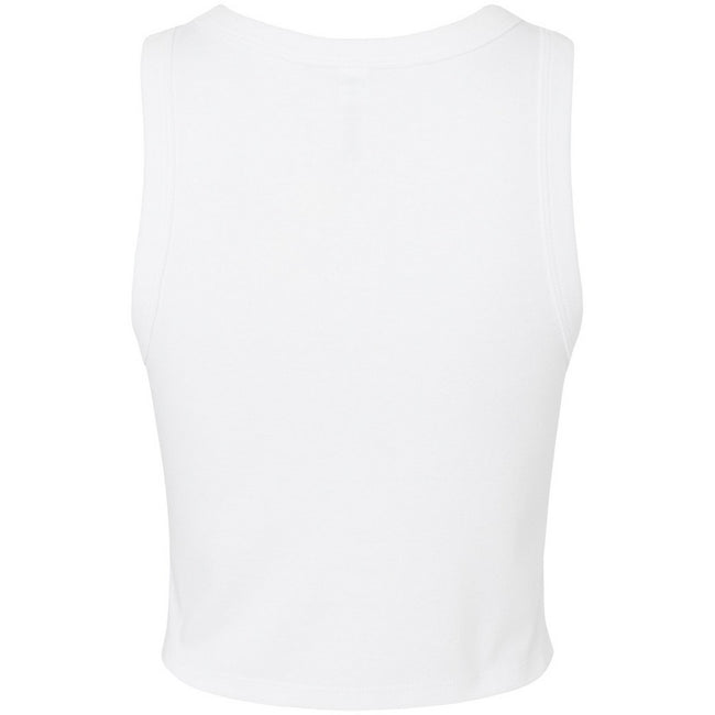 Solid White - Back - Bella + Canvas Womens-Ladies Micro-Rib Racer Tank Top