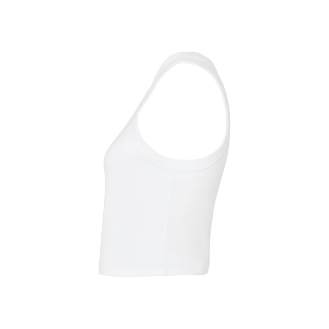 Solid White - Side - Bella + Canvas Womens-Ladies Micro-Rib Racer Tank Top