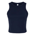 Solid Navy - Front - Bella + Canvas Womens-Ladies Micro-Rib Racer Tank Top