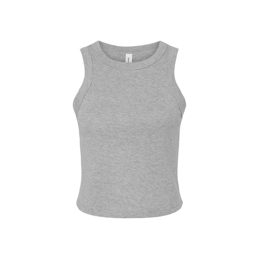 Athletic Heather Grey - Front - Bella + Canvas Womens-Ladies Micro-Rib Racer Tank Top