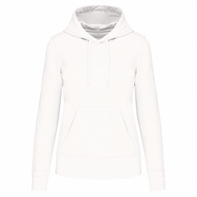 White - Front - Kariban Womens-Ladies Hoodie
