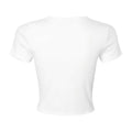 Solid White - Back - Bella + Canvas Womens-Ladies Micro-Rib Crop T-Shirt