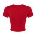 Solid Red - Back - Bella + Canvas Womens-Ladies Micro-Rib Crop T-Shirt