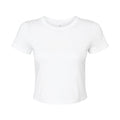 Solid White - Front - Bella + Canvas Womens-Ladies Micro-Rib Crop T-Shirt