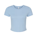 Solid Baby Blue - Front - Bella + Canvas Womens-Ladies Micro-Rib Crop T-Shirt