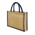 Natural-Navy - Back - Westford Mill Midi Starched Jute 14L Tote Bag