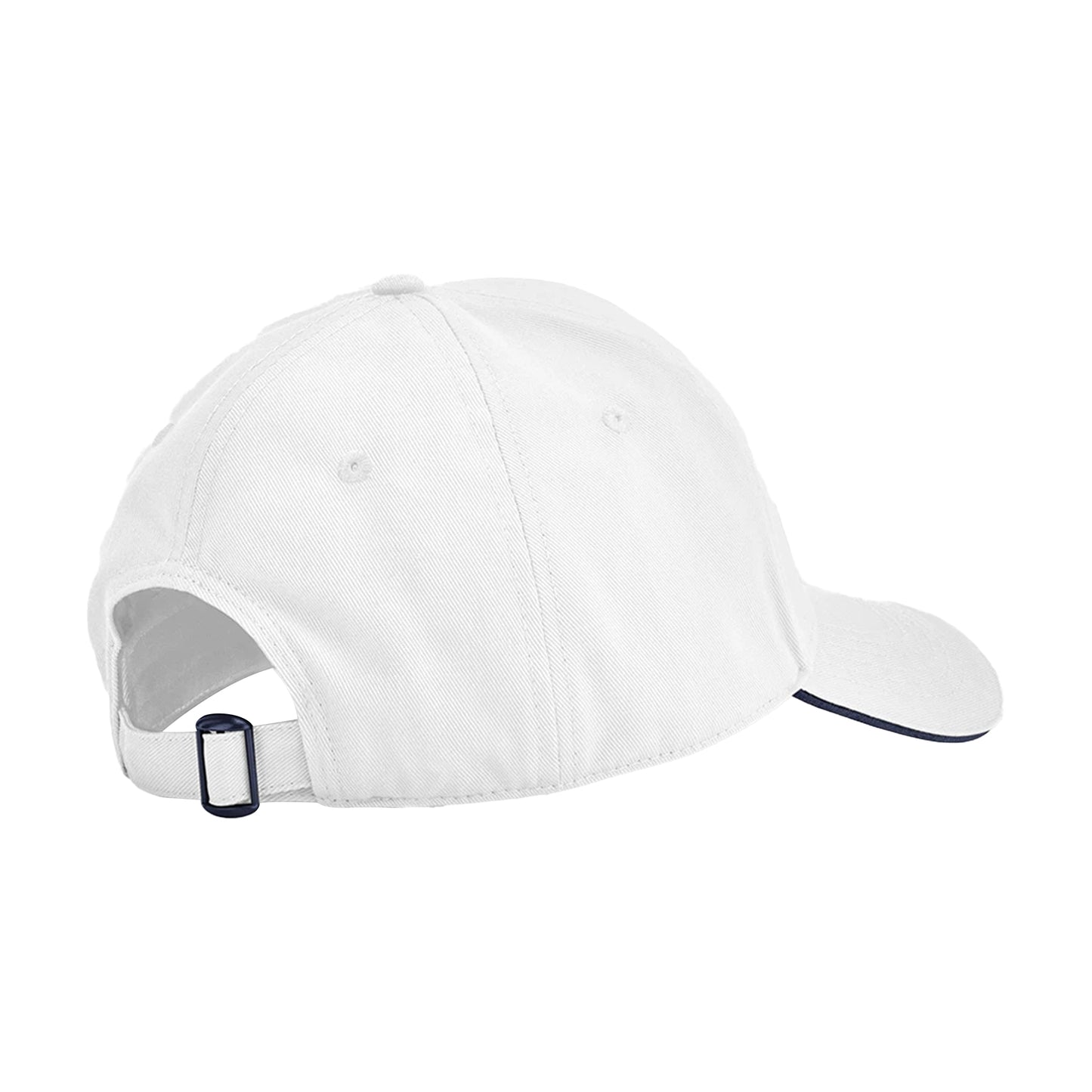 White-French Navy - Back - Beechfield Classic Organic Cotton Sandwich Peak Cap