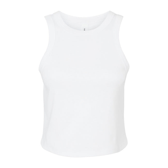 Solid White Blend - Front - Bella + Canvas Womens-Ladies Micro-Rib Racer Tank Top