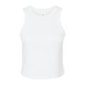 Solid White Blend - Front - Bella + Canvas Womens-Ladies Micro-Rib Racer Tank Top