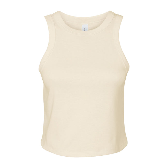 Solid Natural Blend - Front - Bella + Canvas Womens-Ladies Micro-Rib Racer Tank Top