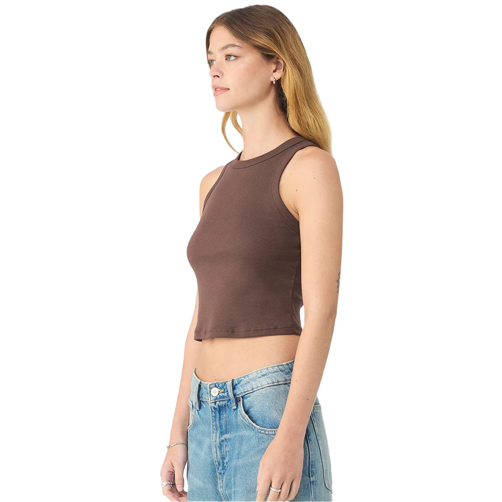 Solid Black - Lifestyle - Bella + Canvas Womens-Ladies Micro-Rib Racer Tank Top