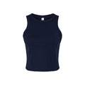 Solid Navy - Front - Bella + Canvas Womens-Ladies Micro-Rib Racer Tank Top