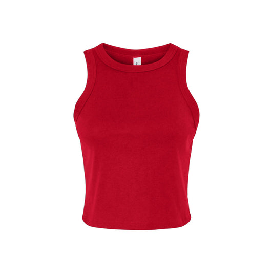 Solid Red - Front - Bella + Canvas Womens-Ladies Micro-Rib Racer Tank Top