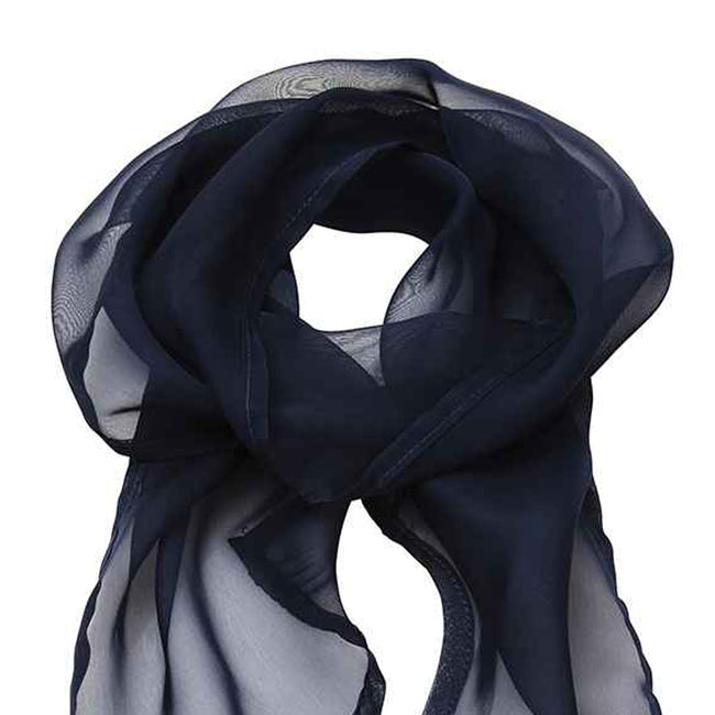 Navy - Back - Premier Unisex Adult Colours Chiffon Scarf