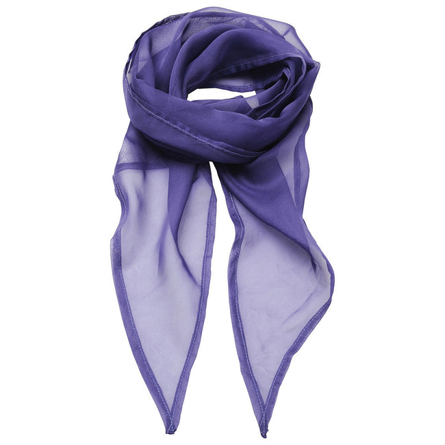 Purple - Front - Premier Unisex Adult Colours Chiffon Scarf