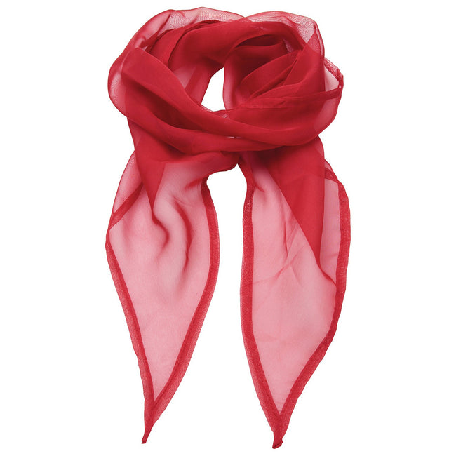 Red - Front - Premier Unisex Adult Colours Chiffon Scarf