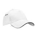 White-Black - Front - Beechfield 5 Panel Sandwich Peak Baseball Cap